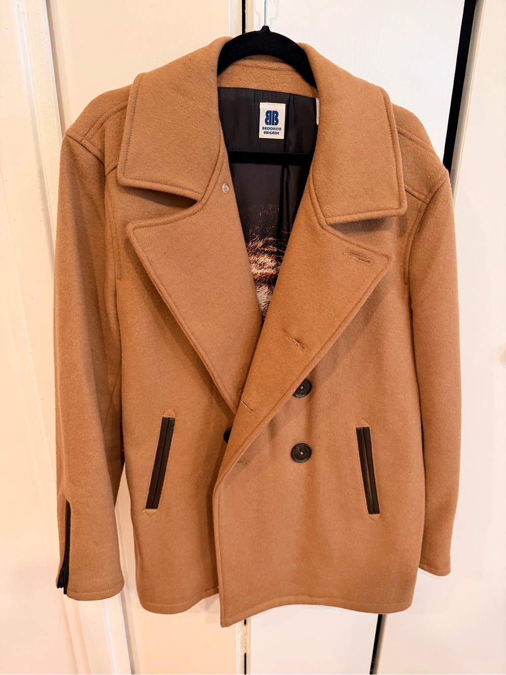 Brookly Brigade Men's Camel Wool Blend Peacoat